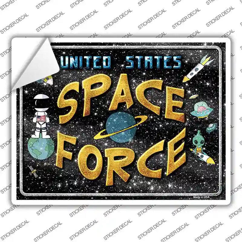 P-2444s-L US Space Force Novelty Rectangle Sticker Decal, Large