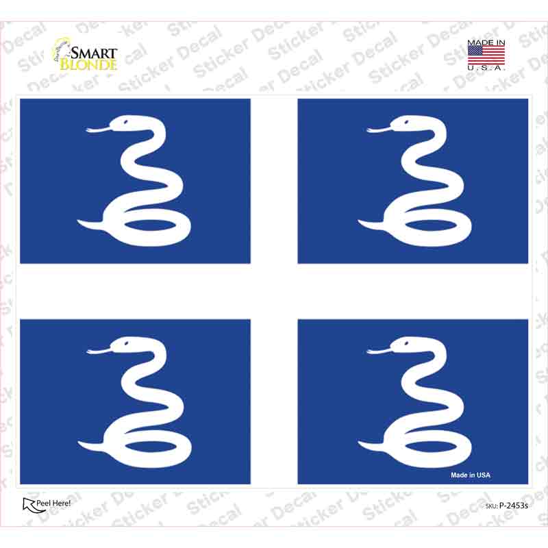 P-2453s-M Martinique Flag Novelty Rectangular Sticker Decal, Medium