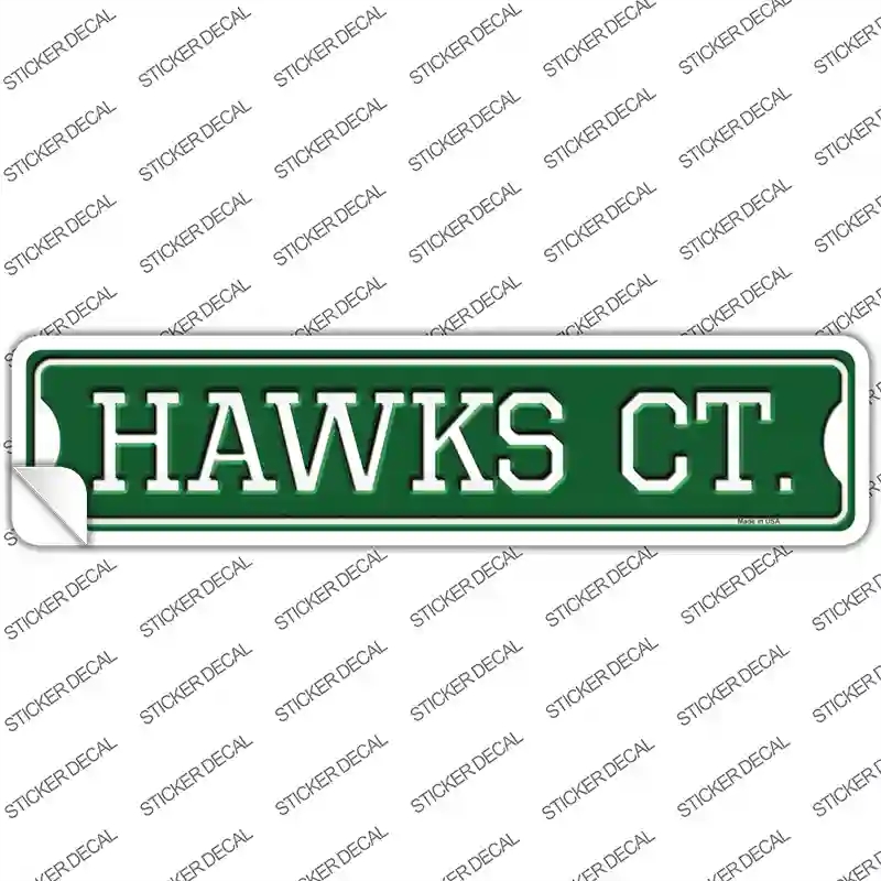 K-1006s-S Hawks Ct Novelty Narrow Sticker Decal, Small