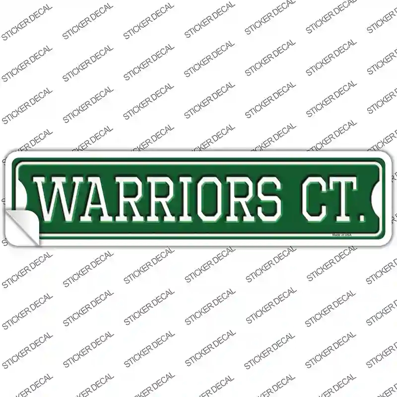 K-1014s-L Warriors Ct Novelty Narrow Sticker Decal, Large