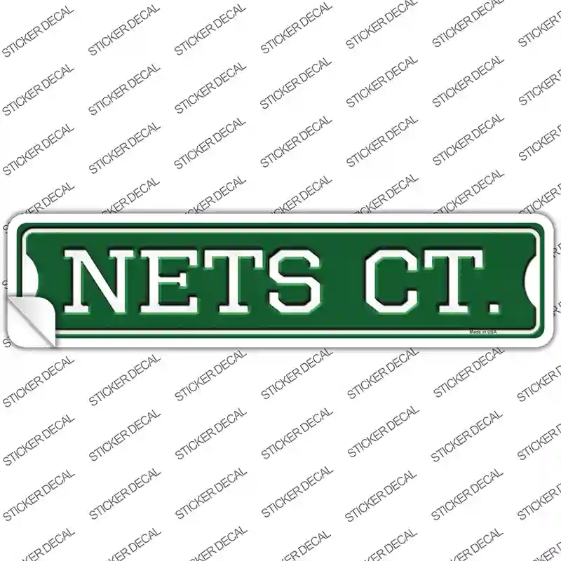 K-1023s-L Nets Ct Novelty Narrow Sticker Decal, Large