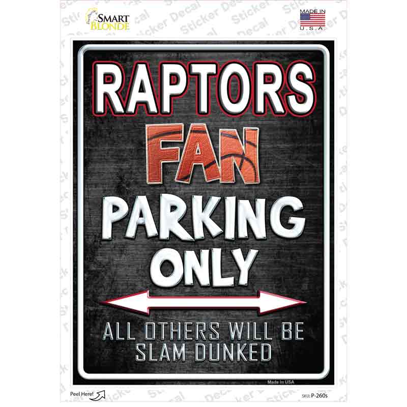 P-260s-M Raptors Novelty Rectangle Sticker Decal, Medium