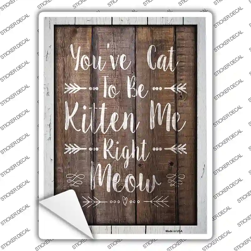P-2645s-L Cat to Be Kitten Me Novelty Rectangular Sticker Decal, Large