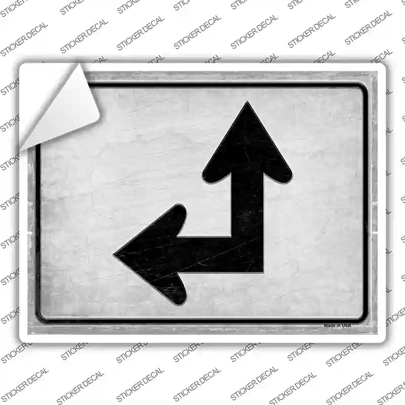 P-2663s-L Left & Up Arrow Novelty Rectangle Sticker Decal, Large