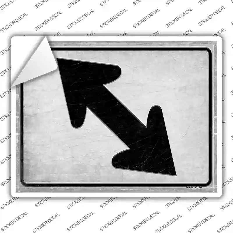 P-2682s-L Diagonal Left & Right Novelty Rectangle Sticker Decal, Large