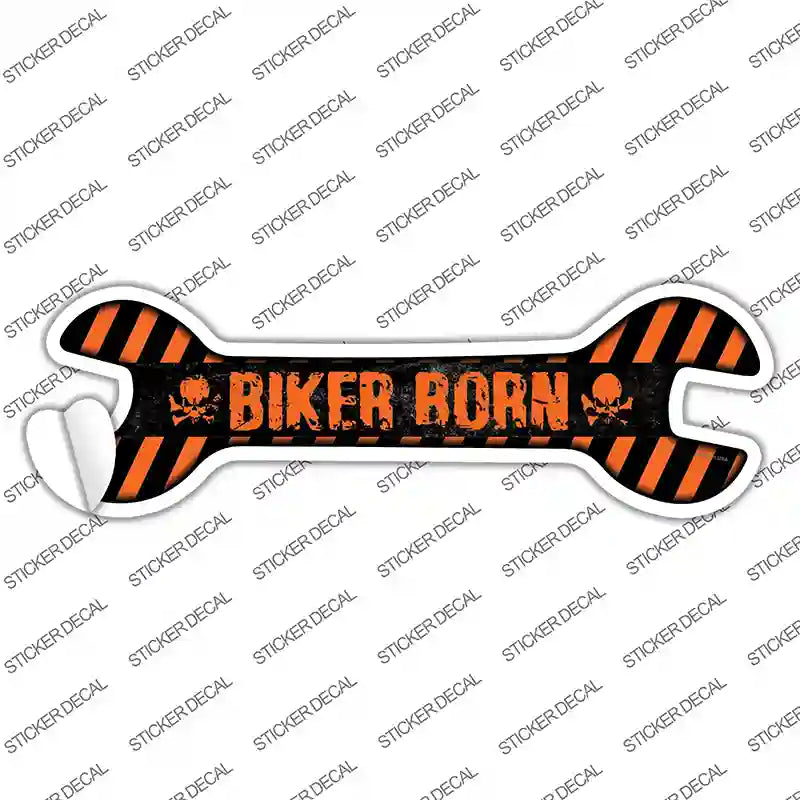 W-103s-XL Biker Born Novelty Wrench Sticker Decal, Extra Large