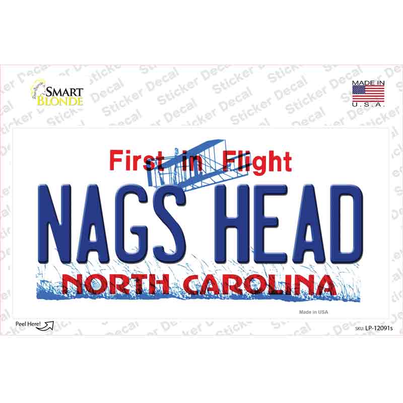 LP-12091s-M Nags Head North Carolina State Novelty Sticker Decal, Medium