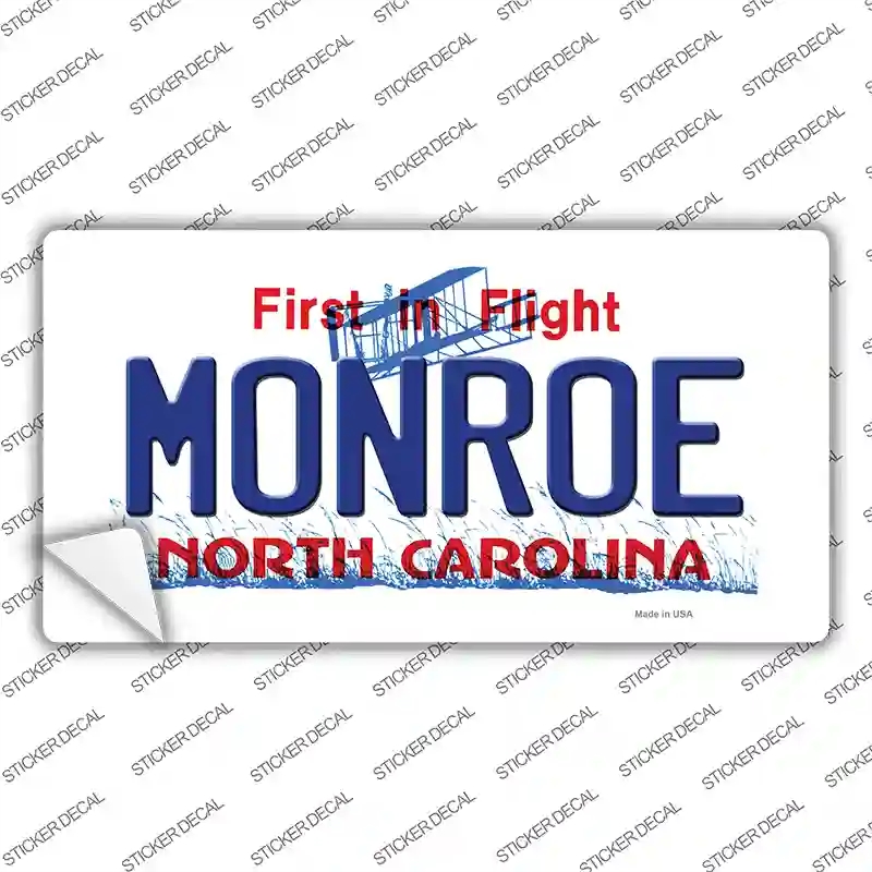 LP-12103s-S Monroe North Carolina State Novelty Sticker Decal, Small