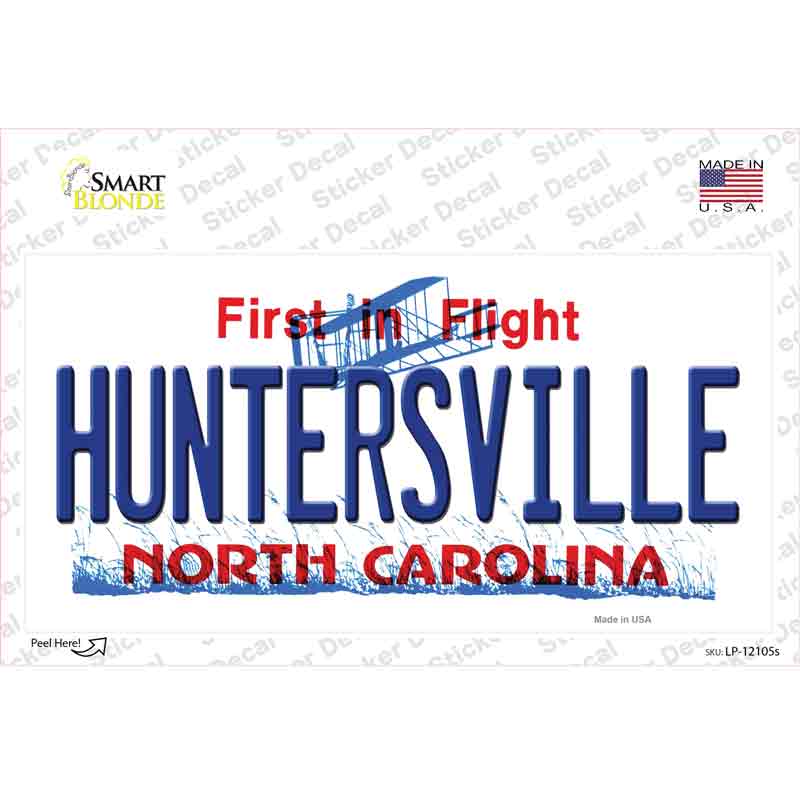 LP-12105s-M Huntersville North Carolina State Novelty Sticker Decal, Medium