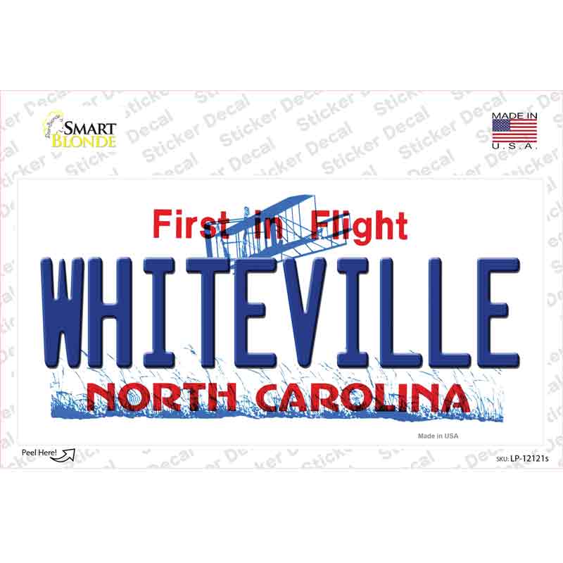 LP-12121s-M Whiteville North Carolina State Novelty Sticker Decal, Medium