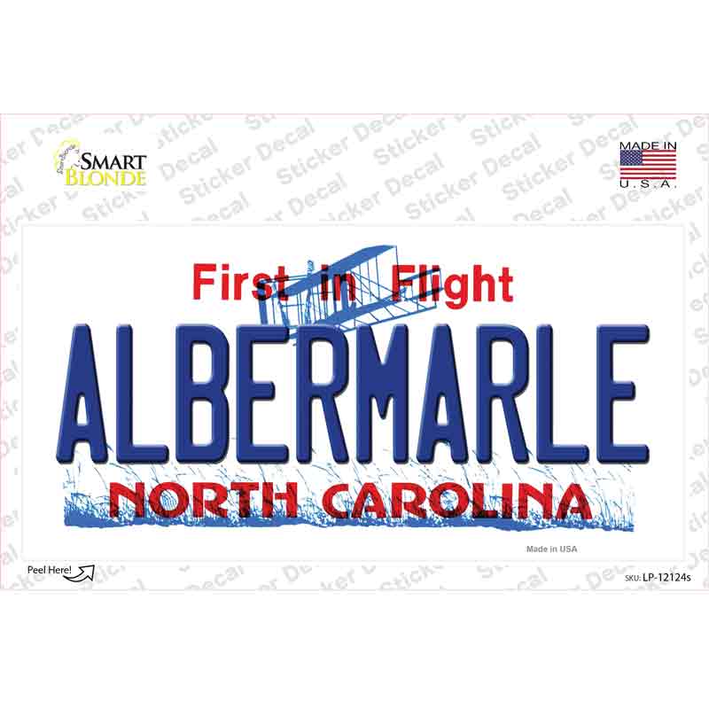 LP-12124s-M Albermarle North Carolina State Novelty Sticker Decal, Medium