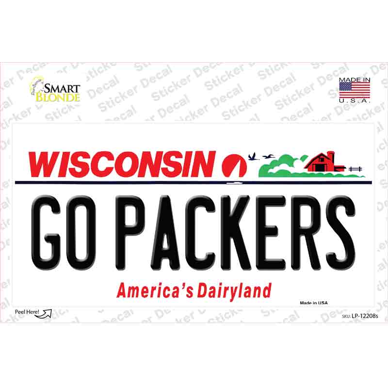 LP-12208s-M Go Packers Wisconsin Novelty Sticker Decal, Medium
