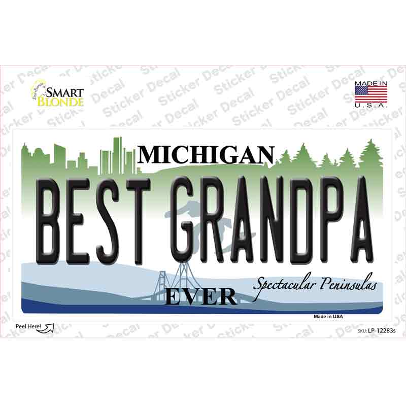 LP-12283s-M Michigan Best Grandpa Novelty Sticker Decal, Medium