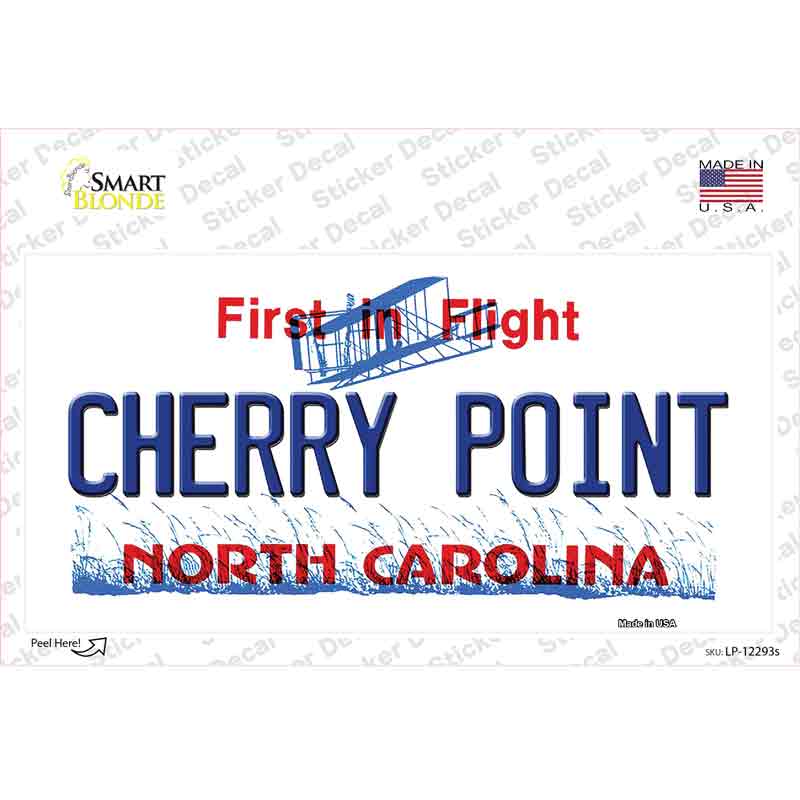 LP-12293s-M North Carolina Cherry Point Novelty Sticker Decal, Medium