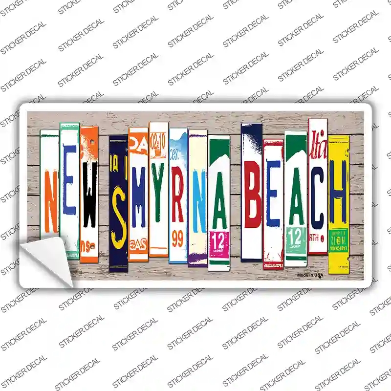 LP-8251s-L   Smyrna Beach Plate Art Novelty Sticker Decal, Large
