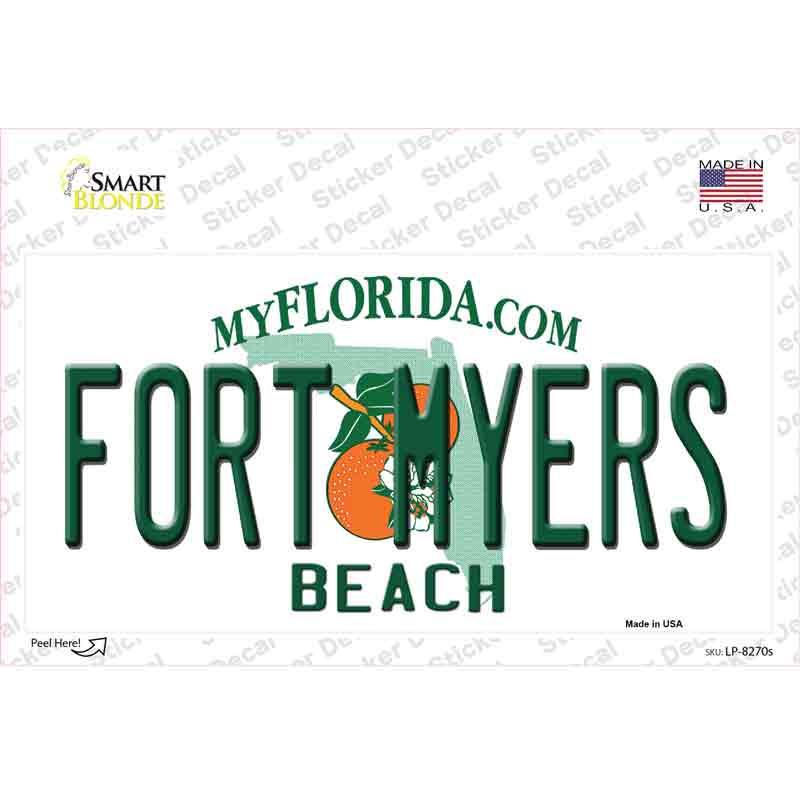LP-8270s-M Fort Myers Beach Novelty Sticker Decal, Medium