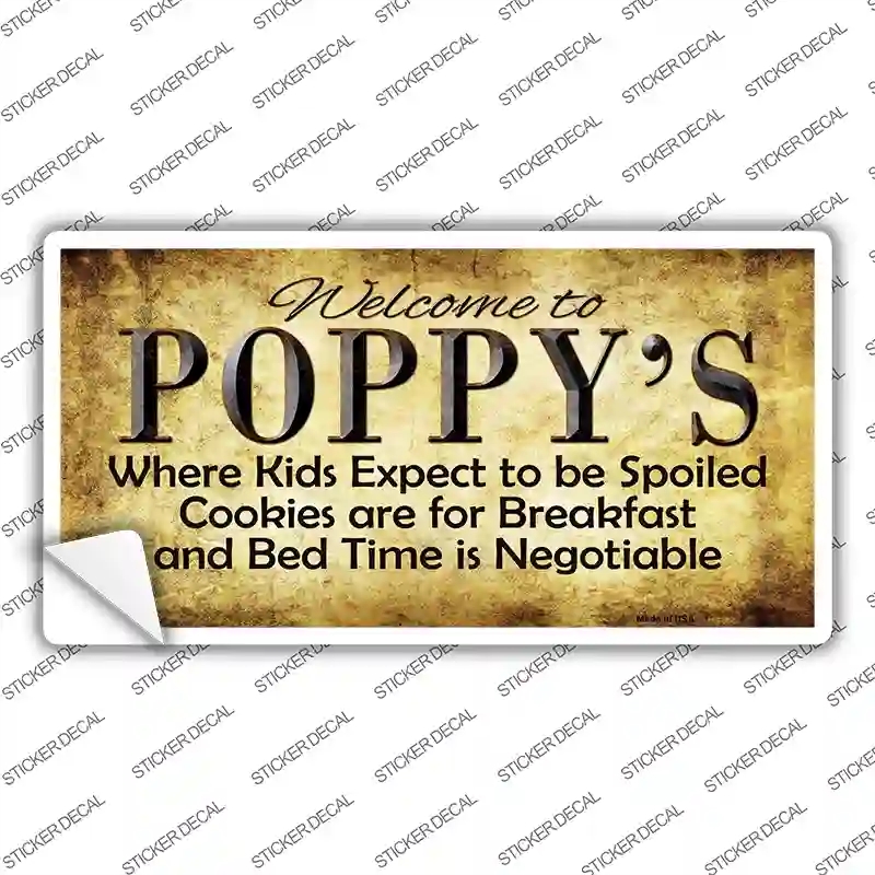 LP-8371s-S Poppys Novelty Sticker Decal, Small