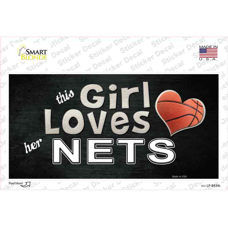 LP-8434s-M This Girl Loves Her Nets Novelty Sticker Decal, Medium