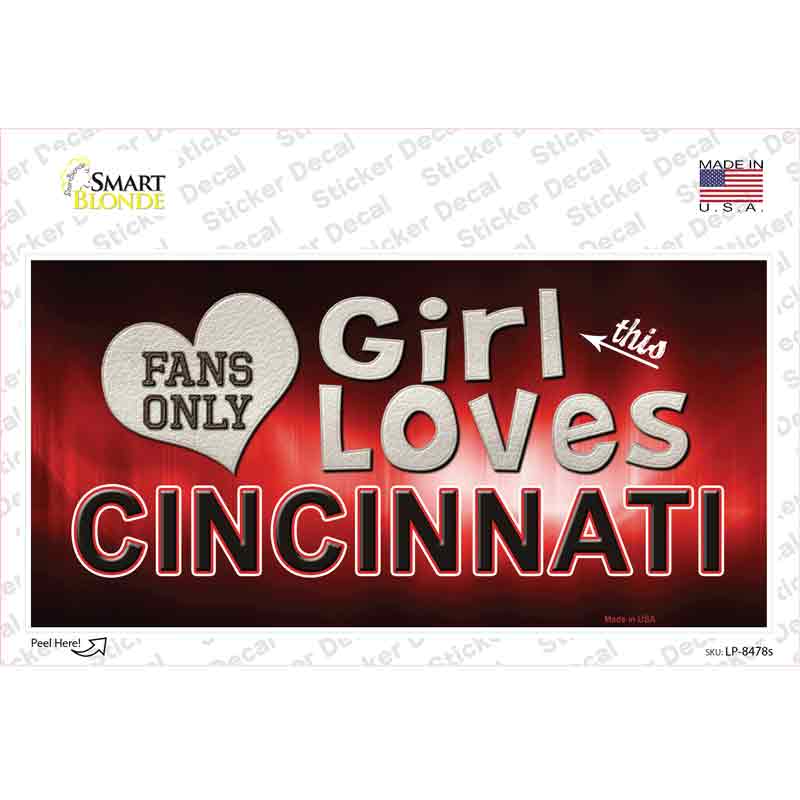 LP-8478s-M This Girl Loves Cincinnati Novelty Sticker Decal, Medium