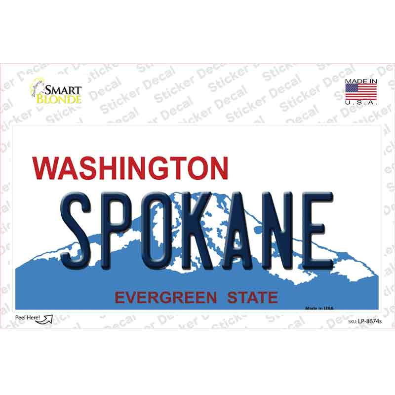 LP-8674s-M Spokane Washington Novelty Sticker Decal, Medium