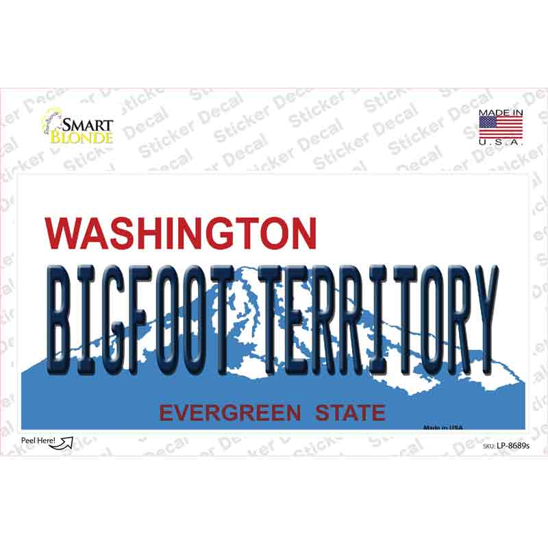 LP-8689s-M Bigfoot Territory Washington Novelty Sticker Decal, Medium