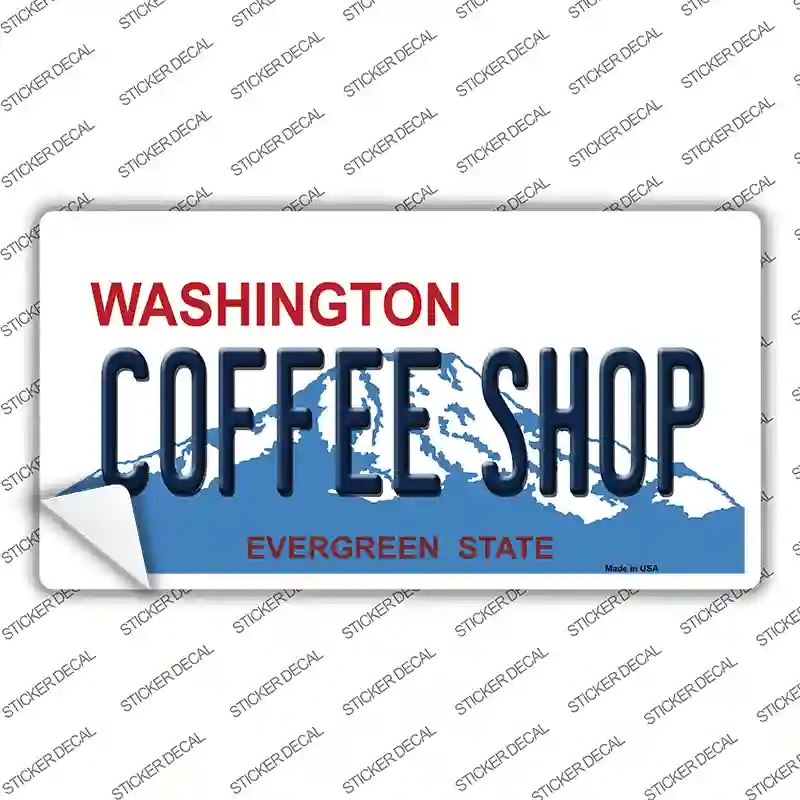 LP-8691s-XL Coffee Shop Washington Novelty Sticker Decal, Extra Large