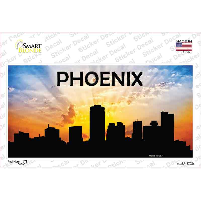 LP-8702s-M Phoenix Silhouette Novelty Sticker Decal, Medium