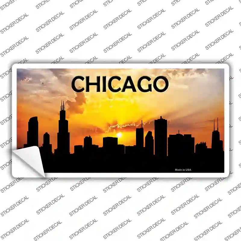 LP-8706s-XL Chicago Silhouette Novelty Sticker Decal, Extra Large