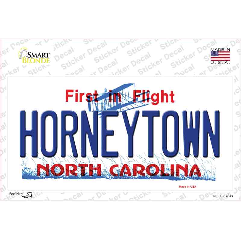 LP-8784s-M Horneytown North Carolina Novelty Sticker Decal, Medium