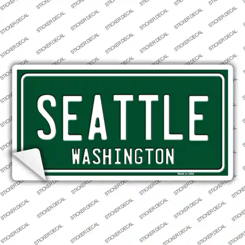 LP-8937s-S Seattle Washington Green Novelty Sticker Decal, Small