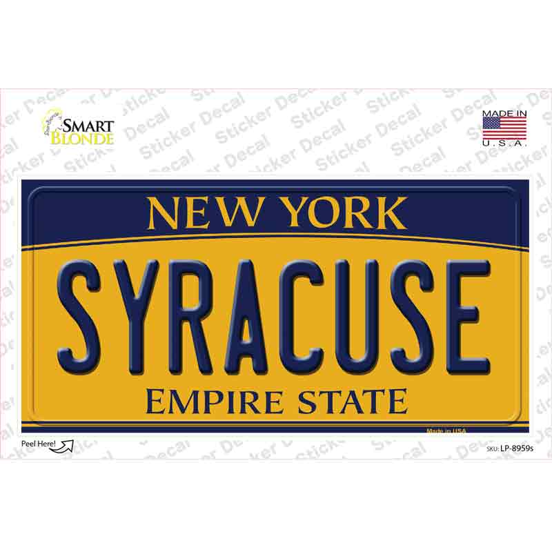 LP-8959s-M Syracuse   York Novelty Sticker Decal, Medium