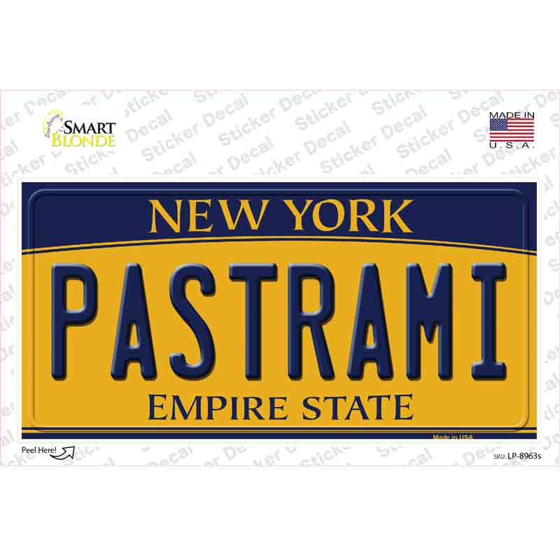 LP-8963s-M Pastrami   York Novelty Sticker Decal, Medium