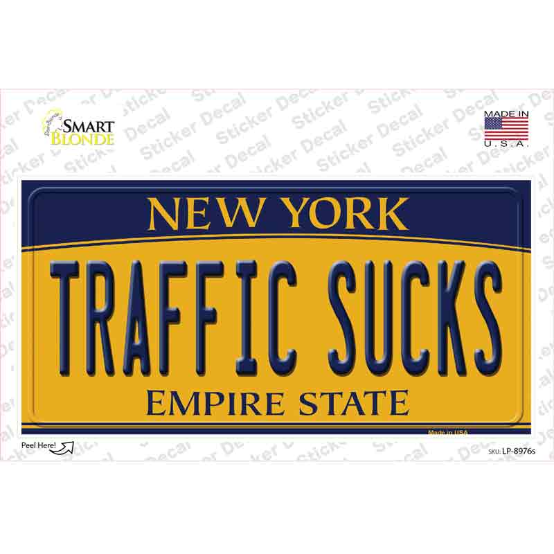 LP-8976s-M Traffic Sucks   York Novelty Sticker Decal, Medium