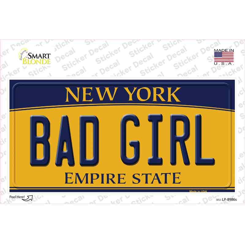 LP-8986s-M Bad Girl   York Novelty Sticker Decal, Medium
