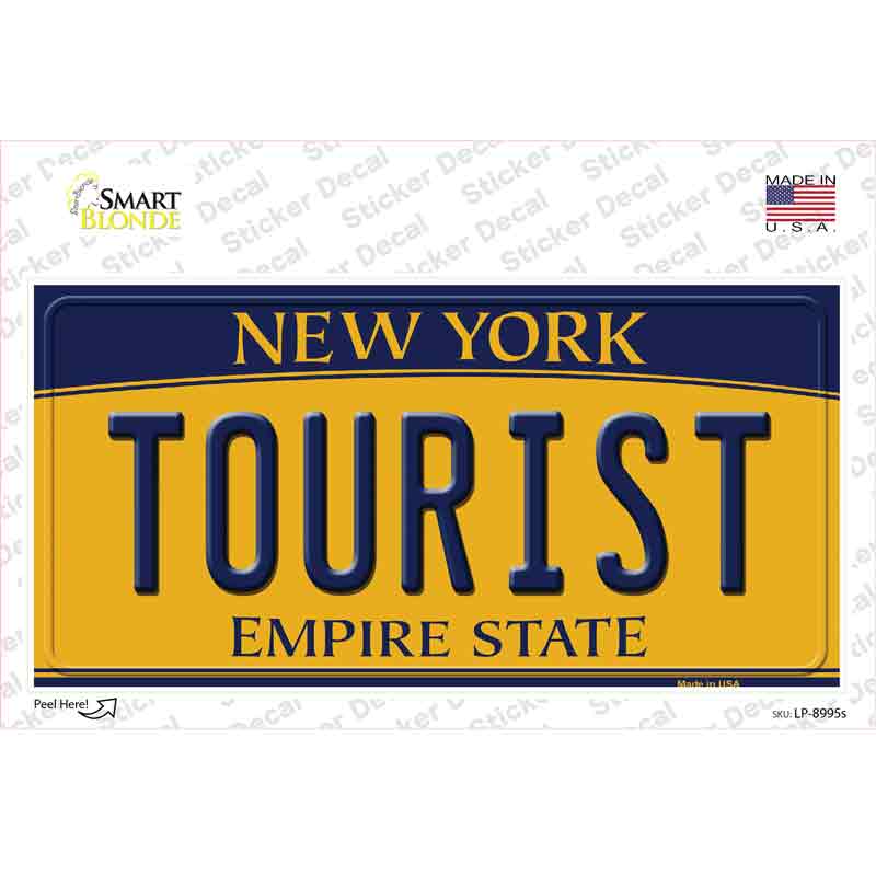 LP-8995s-M Tourist   York Novelty Sticker Decal, Medium