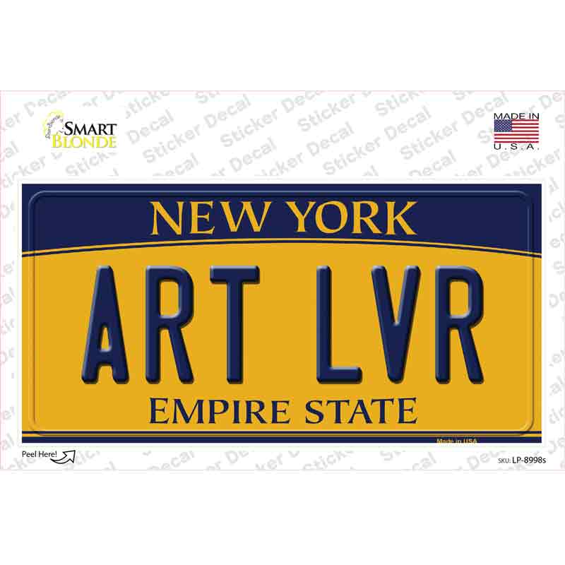 LP-8998s-M Art Lvr   York Novelty Sticker Decal, Medium