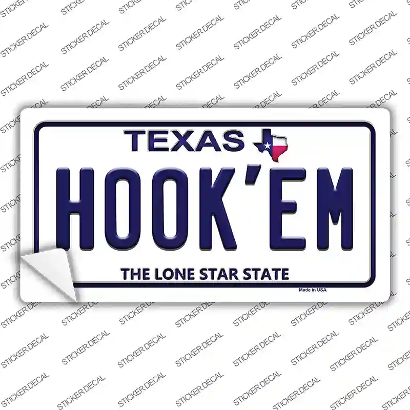 LP-9359s-XL Hookem Texas Novelty Sticker Decal, Extra Large
