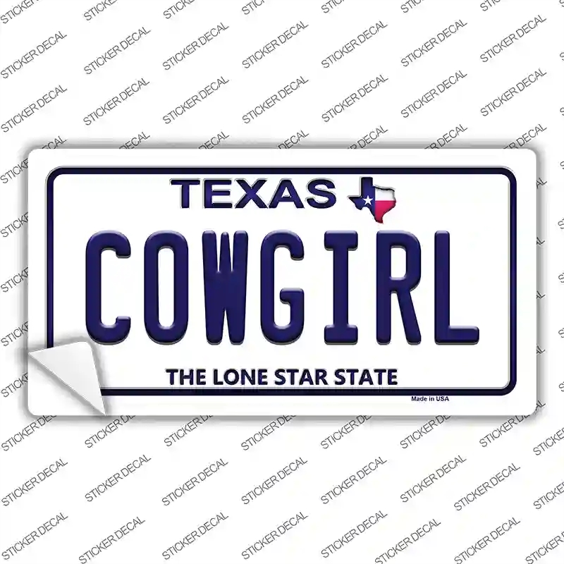 LP-9367s-XL Cowgirl Texas Novelty Sticker Decal, Extra Large