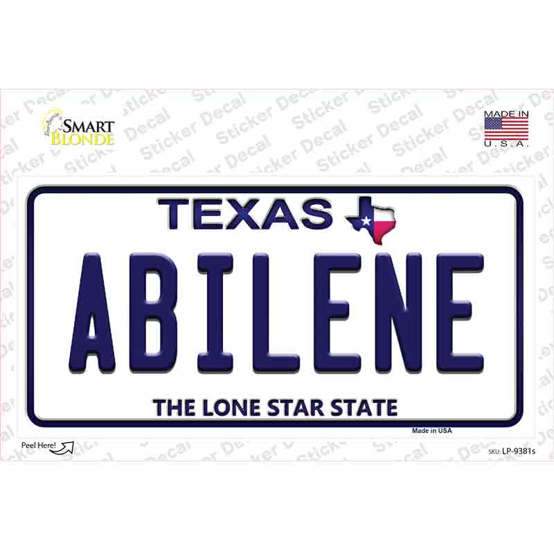 LP-9381s-M Abilene Texas Novelty Sticker Decal, Medium