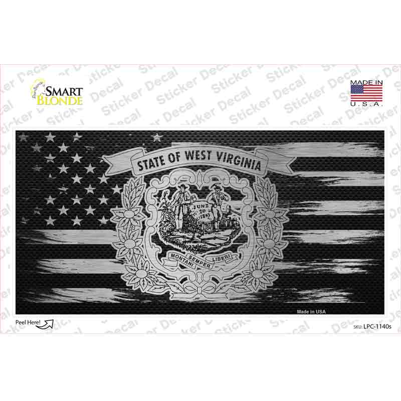 LPC-1140s-M West Virginia Carbon Fiber Novelty Sticker Decal, Medium