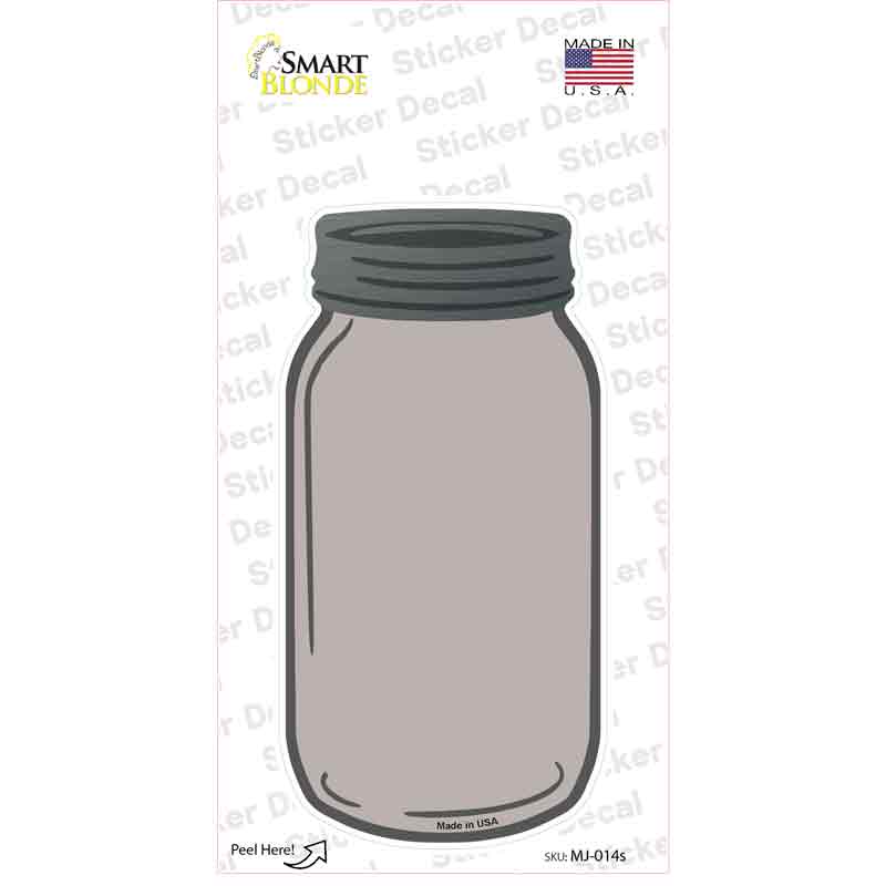 MJ-014s-M Tan Novelty Mason Jar Sticker Decal, Medium