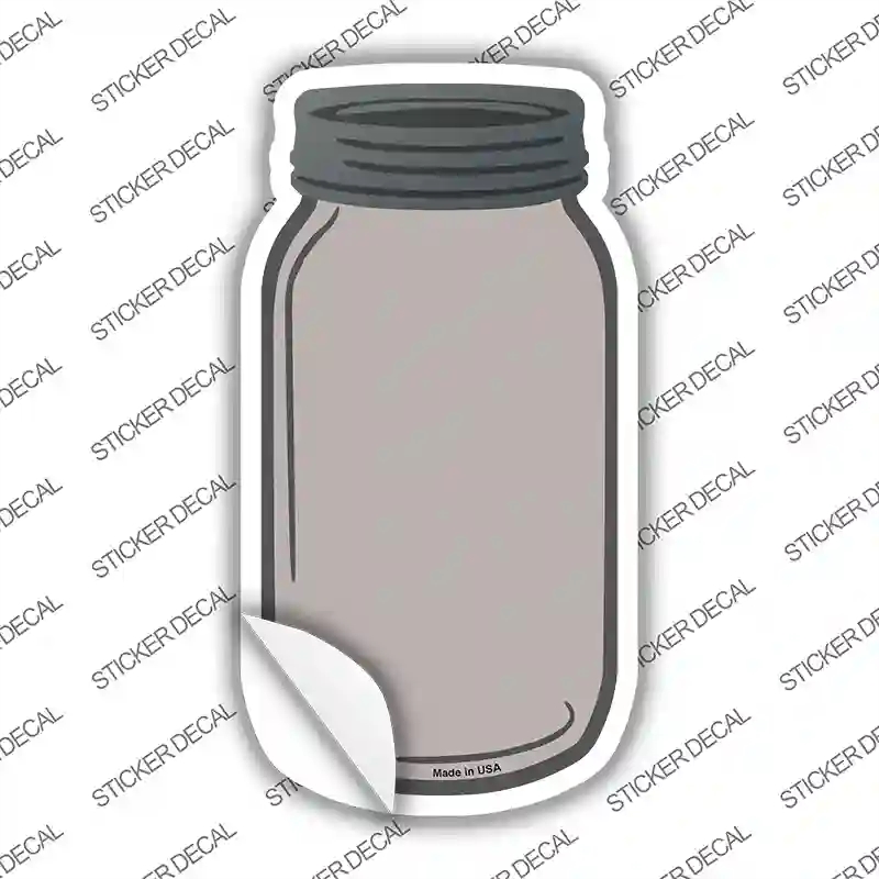 MJ-014s-S Tan Novelty Mason Jar Sticker Decal, Small