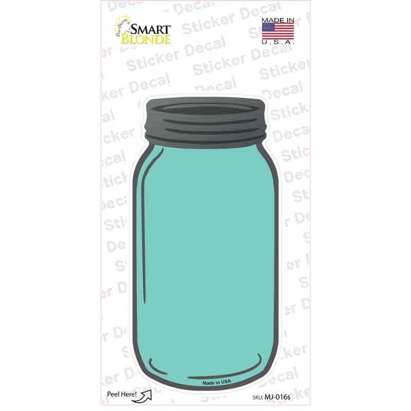 MJ-016s-M Mint Novelty Mason Jar Sticker Decal, Medium