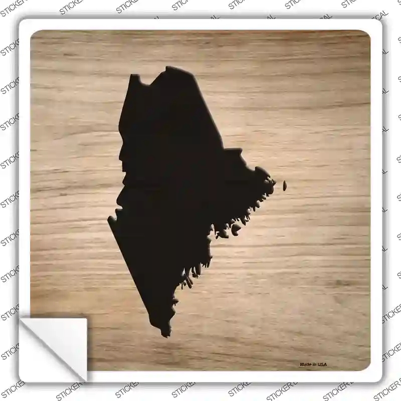 SQ-1071s-S Maine Shape Letter Tile Novelty Square Sticker Decal, Small