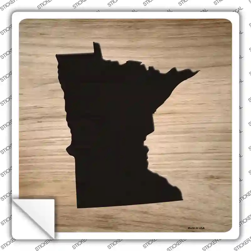 SQ-1075s-S Minnesota Shape Letter Tile Novelty Square Sticker Decal, Small