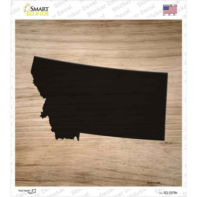 SQ-1078s-M Montana Shape Letter Tile Novelty Square Sticker Decal, Medium