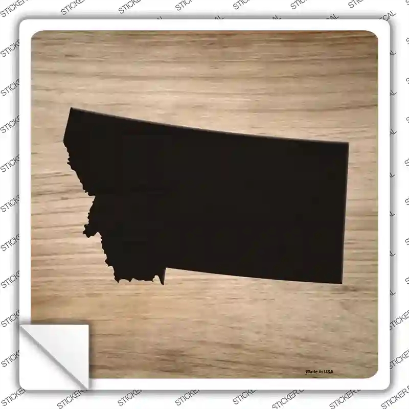 SQ-1078s-S Montana Shape Letter Tile Novelty Square Sticker Decal, Small
