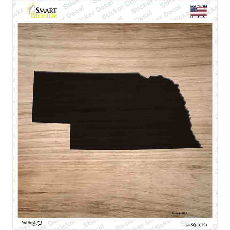 SQ-1079s-M Nebraska Shape Letter Tile Novelty Square Sticker Decal, Medium