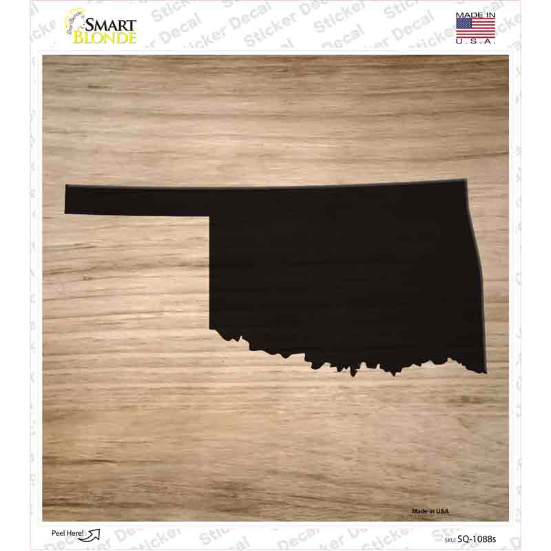 SQ-1088s-M Oklahoma Shape Letter Tile Novelty Square Sticker Decal, Medium