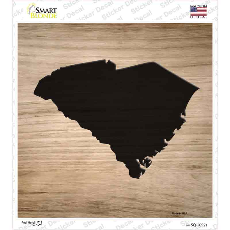 SQ-1092s-M South Carolina Shape Letter Tile Novelty Square Sticker Decal, Medium
